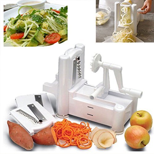 Hot Bestseller Slicers Tri-Blade Vegetable Spiral Slicer Spiralizer Veggie Cutter Spaghetti Pasta Maker