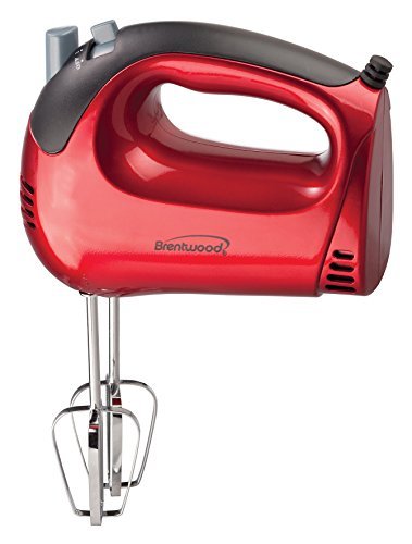 Brentwood HM-46 5-Speed Tone Color Hand Mixer, Red