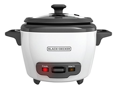 BLACK+DECKER RC503 Mini Single-Serve 3-Cup Cooked/1.5-Cup Uncooked Rice Cooker, White