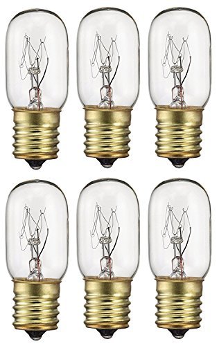 6 Pack 40 Watts Microwave Replacement Bulb for Ge and Whirlpool oven, 40T8 E17 Base Appliance Light Bulb MOL 2.5 “