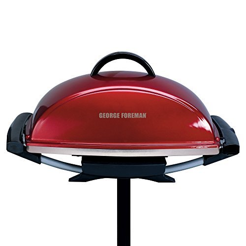 George Foreman GFO201RX Indoor/Outdoor Electric Grill, Red