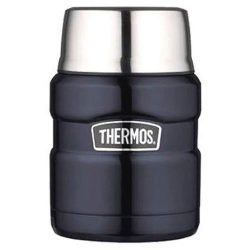 Thermos Stainless King 16 Ounce Food Jar with Folding Spoon, Midnight Blue