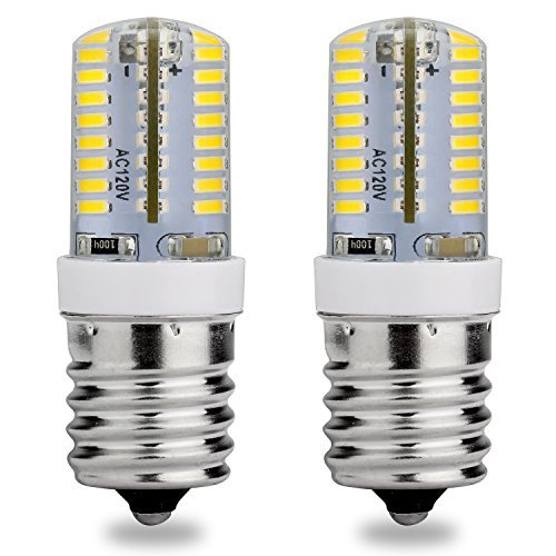E17 Intermediate Base LED Bulb, 120V AC, Daylight White 6000K, 3 Watt, 25W Microwave Oven Replacement Bulbs, Freezer, Appliance Light Bulb, 2-Pack