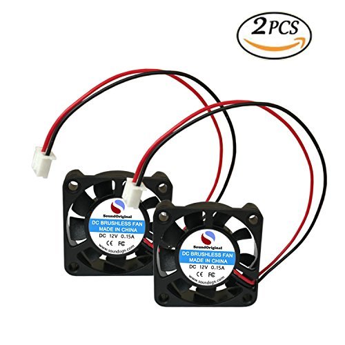 SoundOriginal 2pcs Brushless DC Cooling Fan 12V 0.15A 40mm x 40mm x10mm Speed 6800 RPM Fans for computer case 3d Printer Humidifier and Other Small Appliances Series Repair Replacement