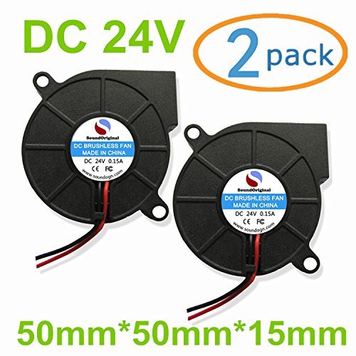 SoundOriginal 24V DC Brushless Blower Cooling Fan 50x50x15mm,for 3d Printer Humidifier Aromatherapy and Other Small Appliances Series Repair Replacement (2pcs 24V)