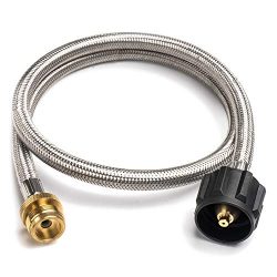 SHINESTAR 3FT Stainless Braided Propane Bulk Tank Adapter Hose Gas Converter Replacement for Blackstone Table Top Grill and Other Small Gas Appliance