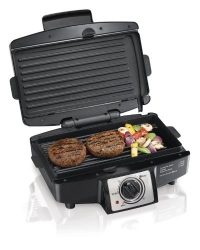 Hamilton Beach 040094253326 (25332) Electric Indoor Grill with Non Stick Removable Plates, 110″ Cooking Surface, 7 x 14 x 12 Inch, Black