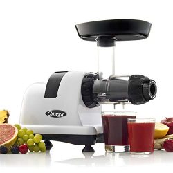 Omega J8006HDS Nutrition Center Quiet Dual-Stage Slow Speed Masticating Juicer Makes Fruit and Vegetable Juice at 80 Revolutions per Minute High Juice Yield Adjustable Dial, 200-Watt, Silver