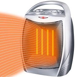 Brightown Space Heater Electric Heater Portable Ceramic Heater with Adjustable Thermostat and Overheat Protection ETL Listed for Home Office Kitchen Bedroom and Dorm, 750/1500 Watt